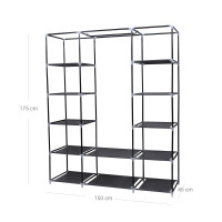 Produktbild för Wardrobe Black 150x45x175cm