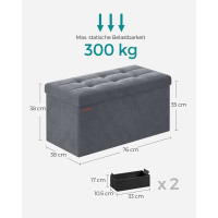 Produktbild för Benches Grey 76x38x38cm