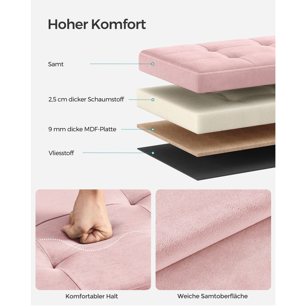 Produktbild för Benches Pink 110x38x38cm