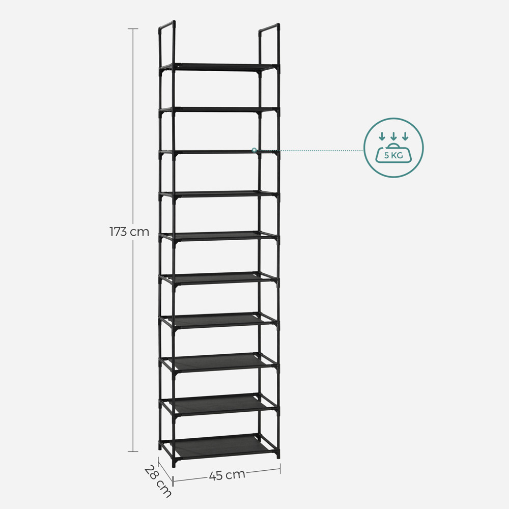 Produktbild för Shoe Rack Black 45x28x173cm