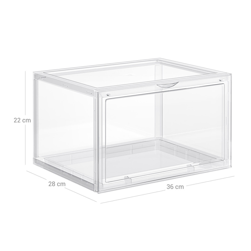 Produktbild för Plastic Shoe Box White 36x28x22cm