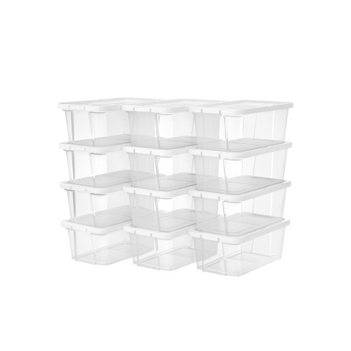 Songmics Plastic Shoe Box White 35x20x13cm