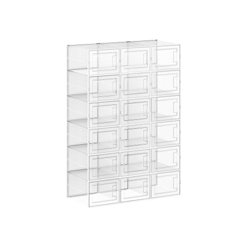 Songmics Plastic Shoe Box White 35 X 25 X 19cm