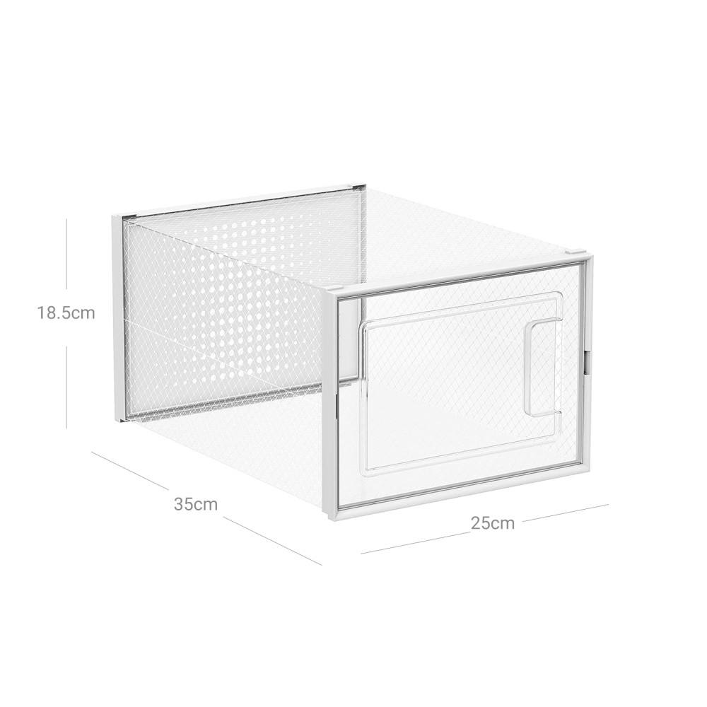 Produktbild för Plastic Shoe Box White 35 X 25 X 19cm
