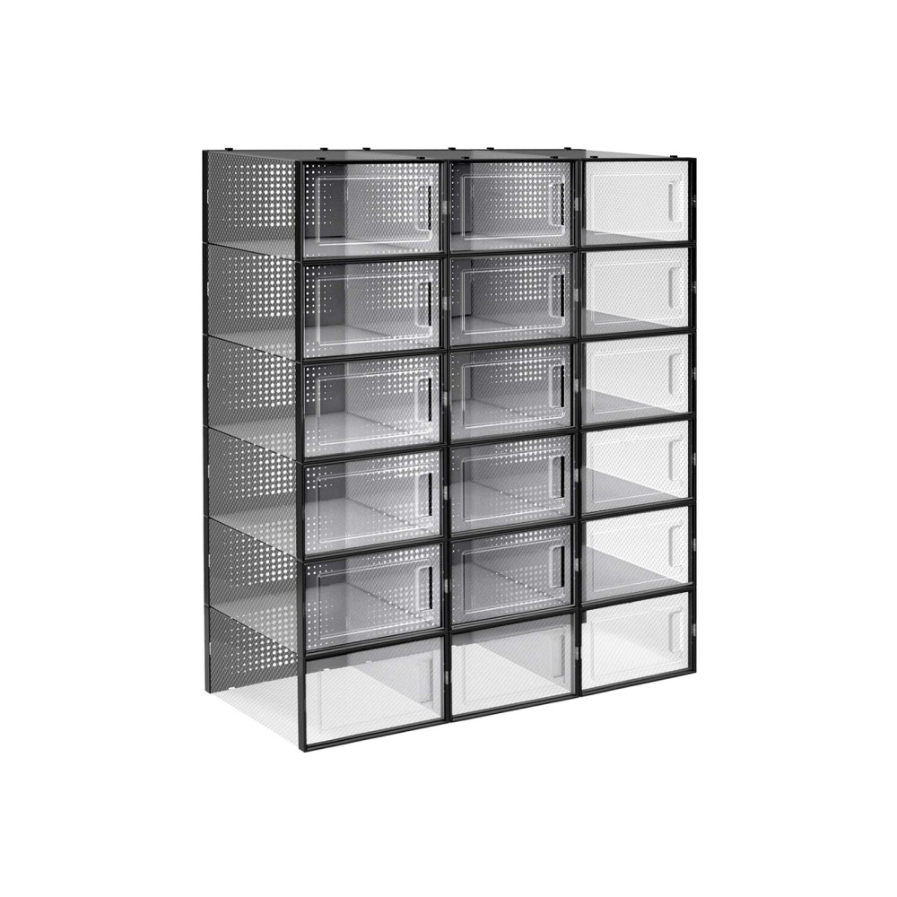 Produktbild för Plastic Shoe Box Black 34×23×14cm