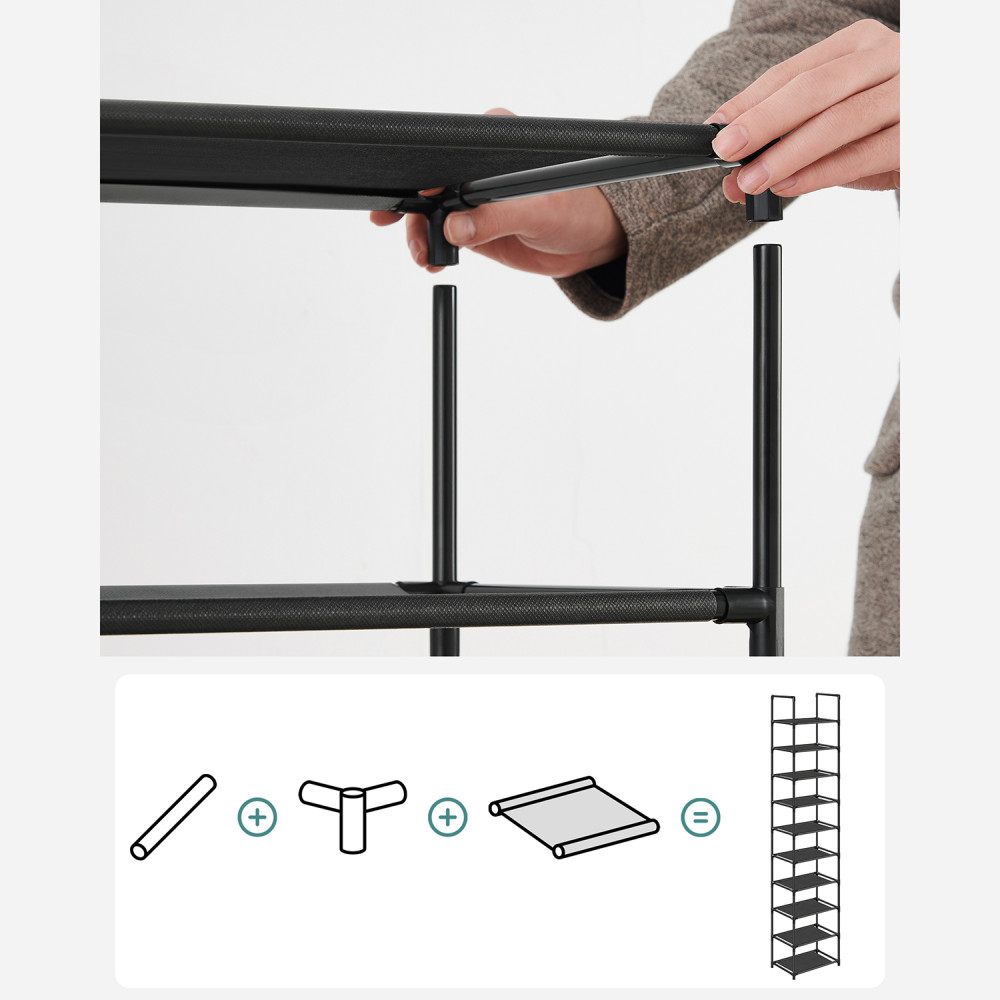 Produktbild för Shoe Rack Black 33x33x173cm