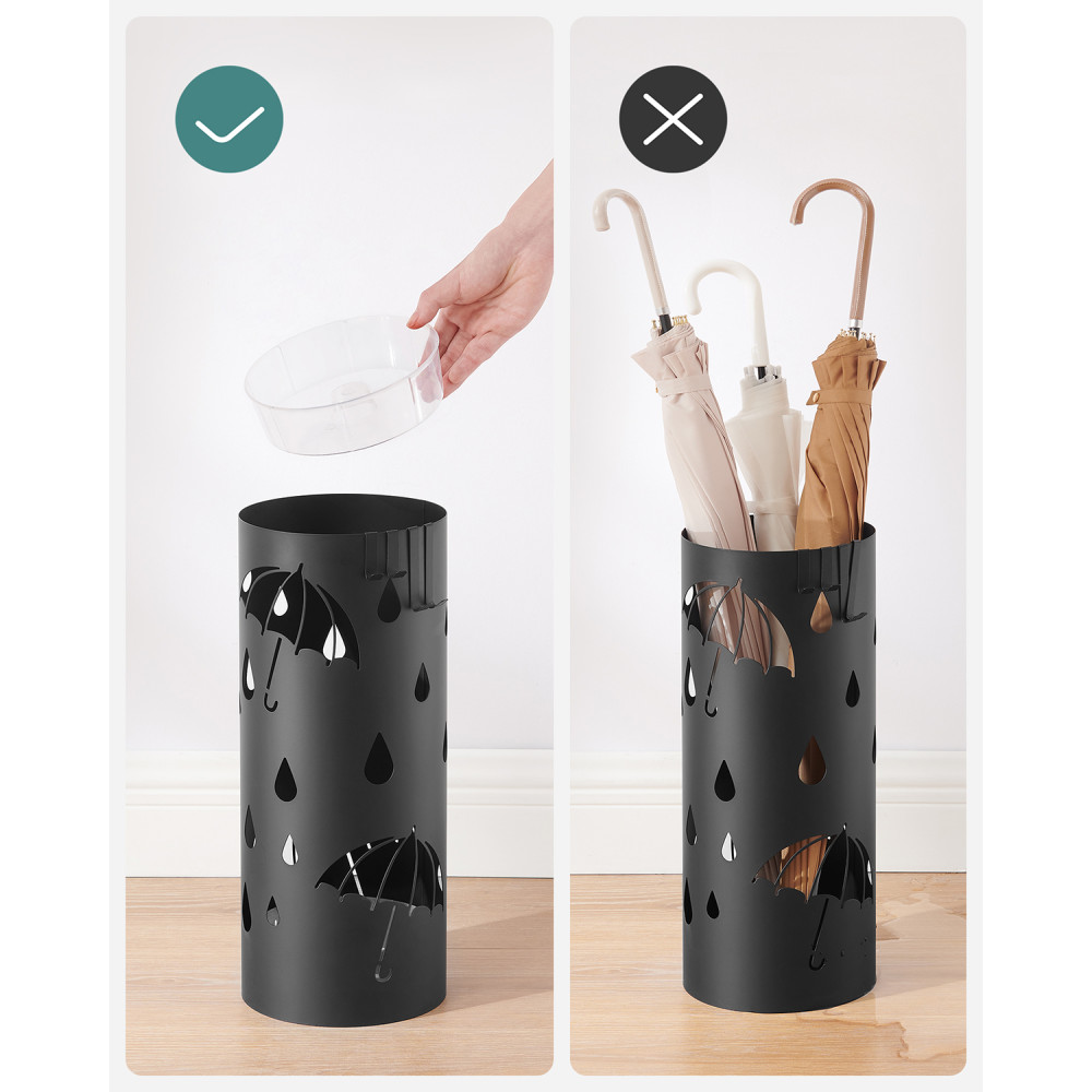 Produktbild för Umbrella Holder Black 17x17x41cm