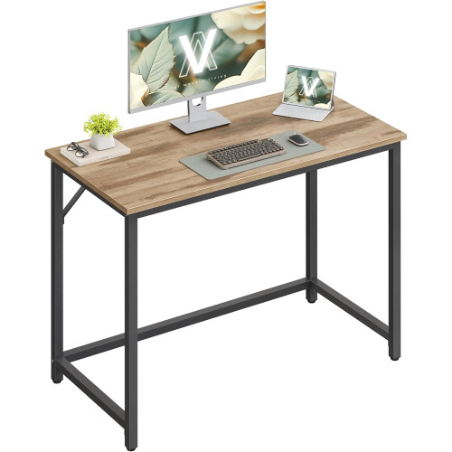 VASAGLE Computer Desk Milky Coffee Color 100x50x75cm
