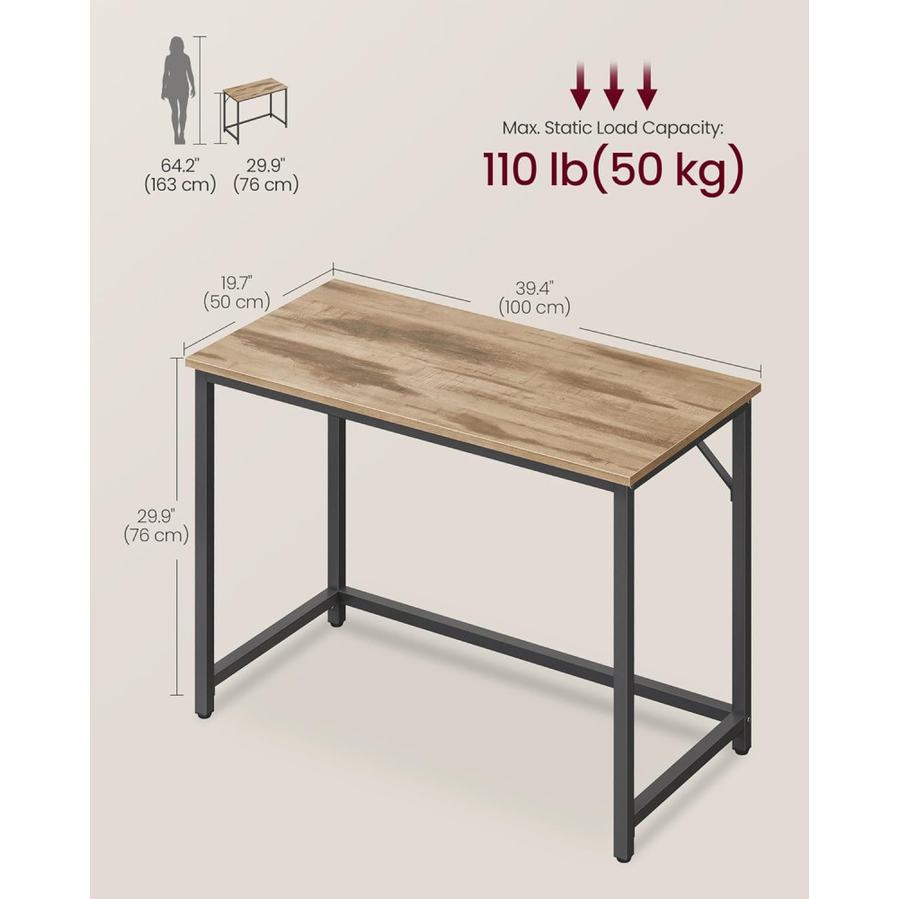 Produktbild för Computer Desk Milky Coffee Color 100x50x75cm