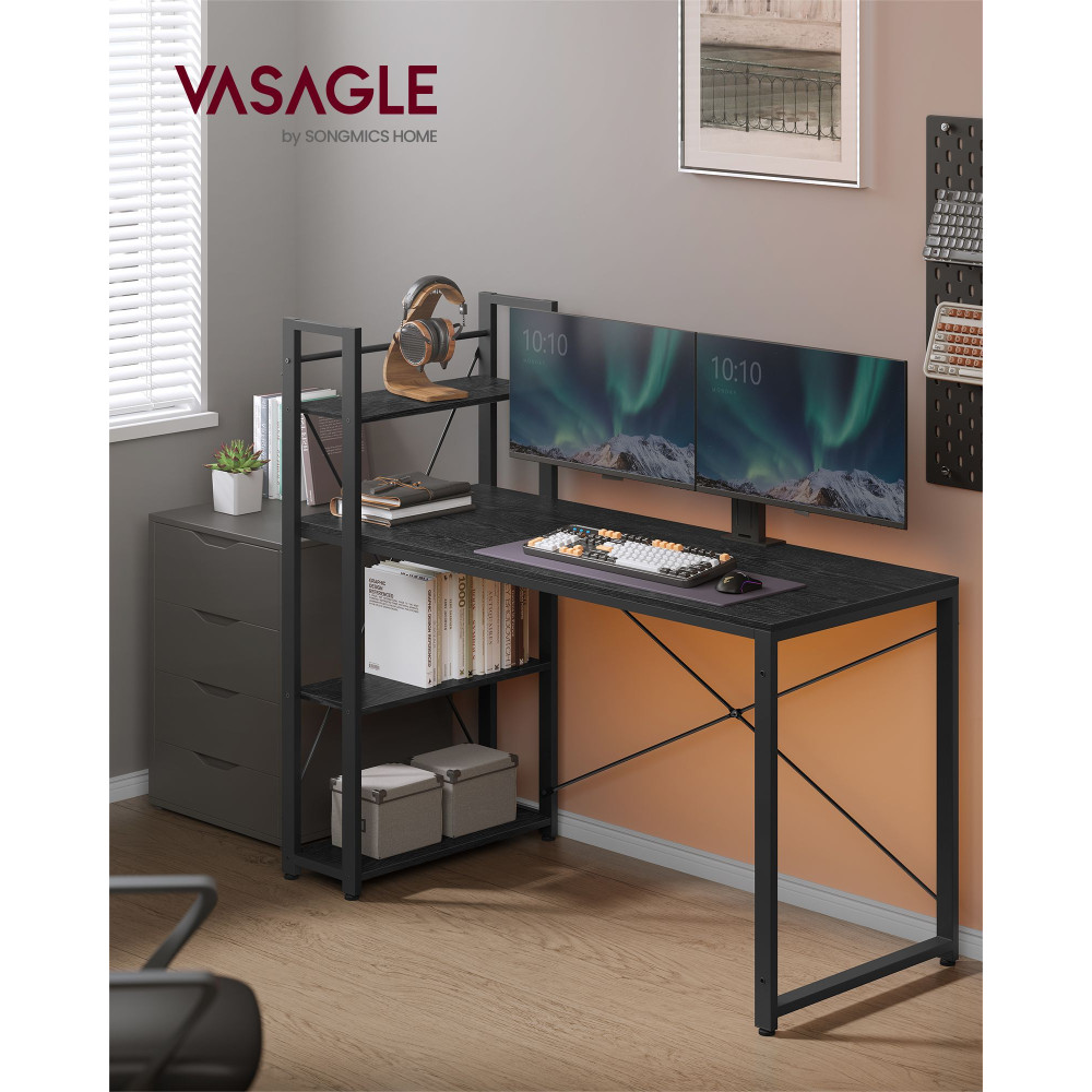 Produktbild för Computer Desk Black 137x60x119cm