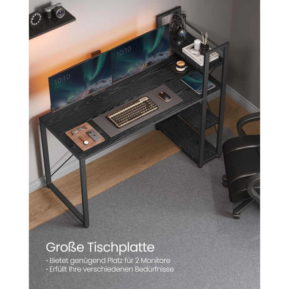 Produktbild för Computer Desk Black 137x60x119cm