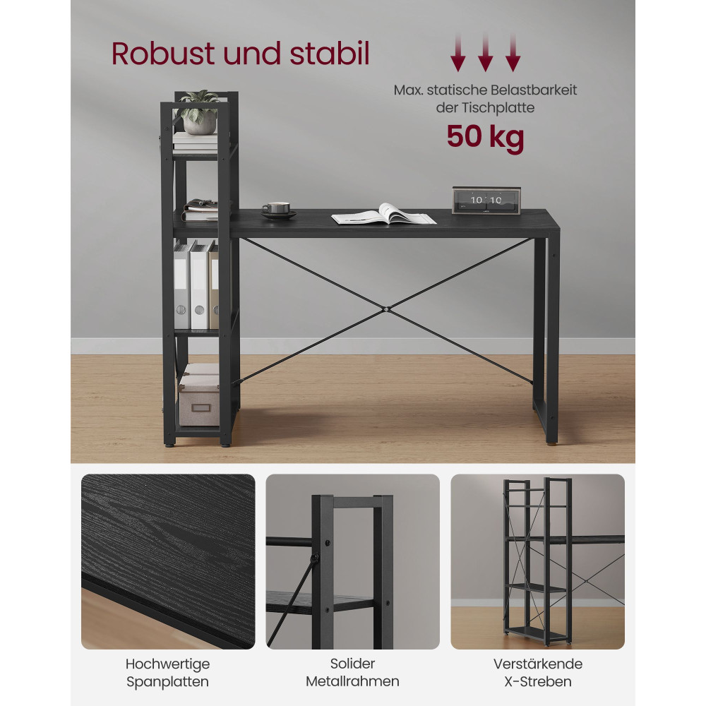 Produktbild för Computer Desk Black 137x60x119cm