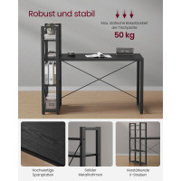 Produktbild för Computer Desk Black 137x60x119cm
