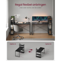Produktbild för Computer Desk Black 137x60x119cm