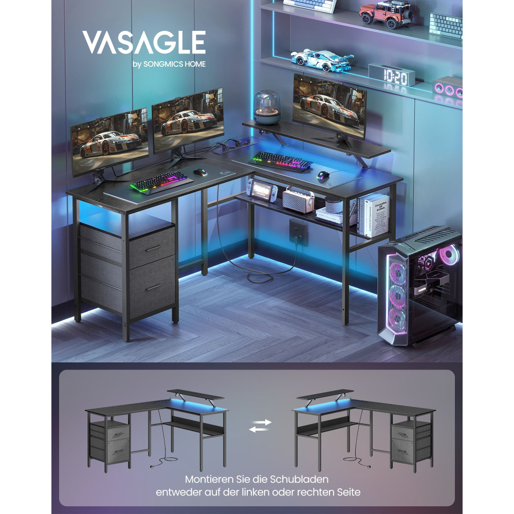 Produktbild för Computer Desk Black 150x120x89cm
