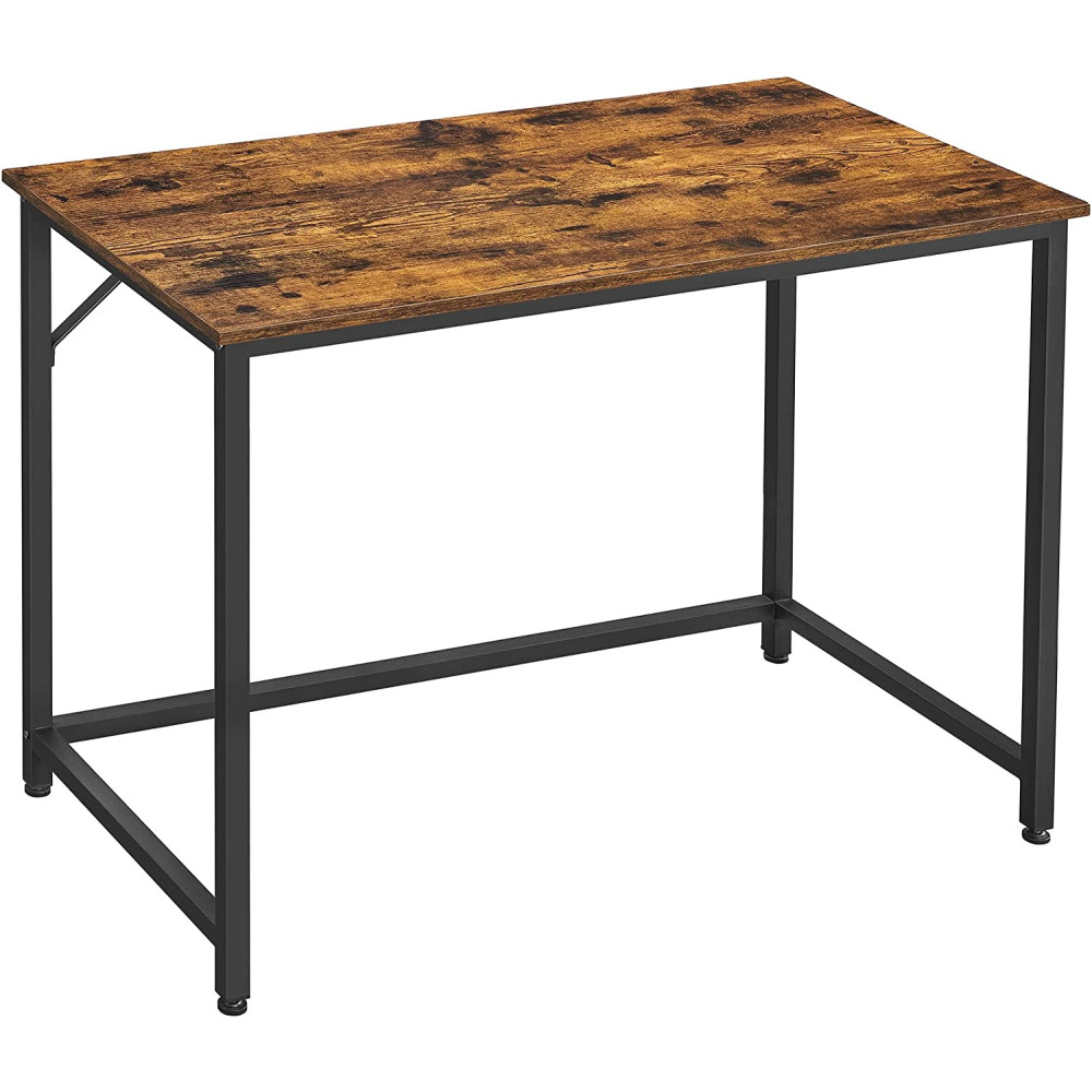 Produktbild för Computer Desk Rustic Brown, Black 100x50x76cm