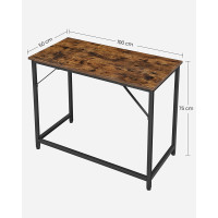 Produktbild för Computer Desk Rustic Brown, Black 100x50x76cm