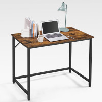 Produktbild för Computer Desk Rustic Brown, Black 100x50x76cm