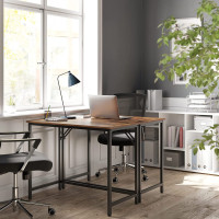 Produktbild för Computer Desk Rustic Brown, Black 100x50x76cm