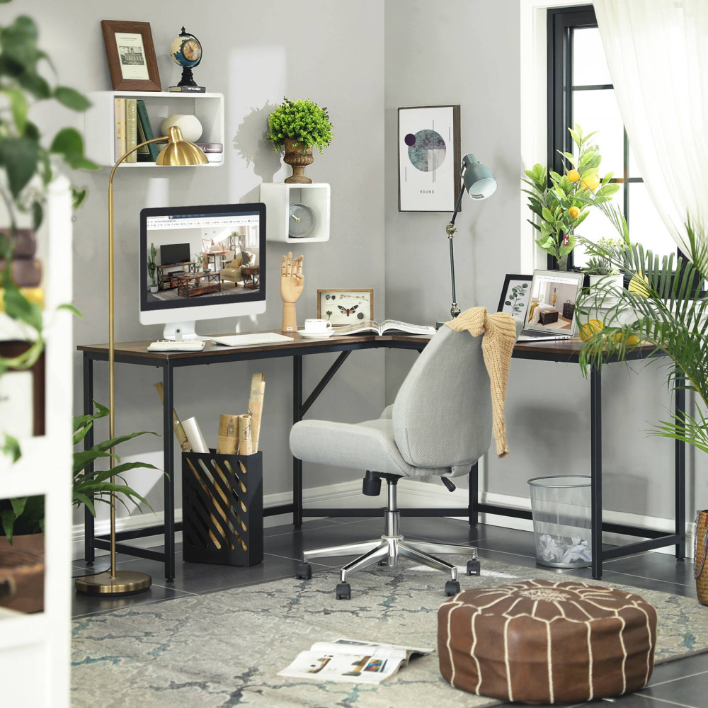 Produktbild för Computer Desk X: Antique, Black 149x149x75cm