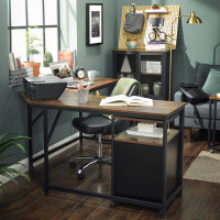Produktbild för Computer Desk X: Antique, Black 149x149x75cm