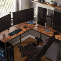 Produktbild för Computer Desk X: Antique, Black 149x149x75cm