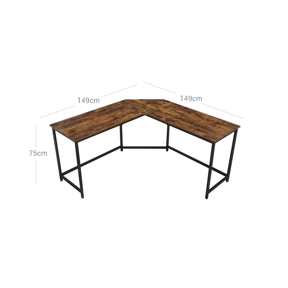 Produktbild för Computer Desk X: Antique, Black 149x149x75cm