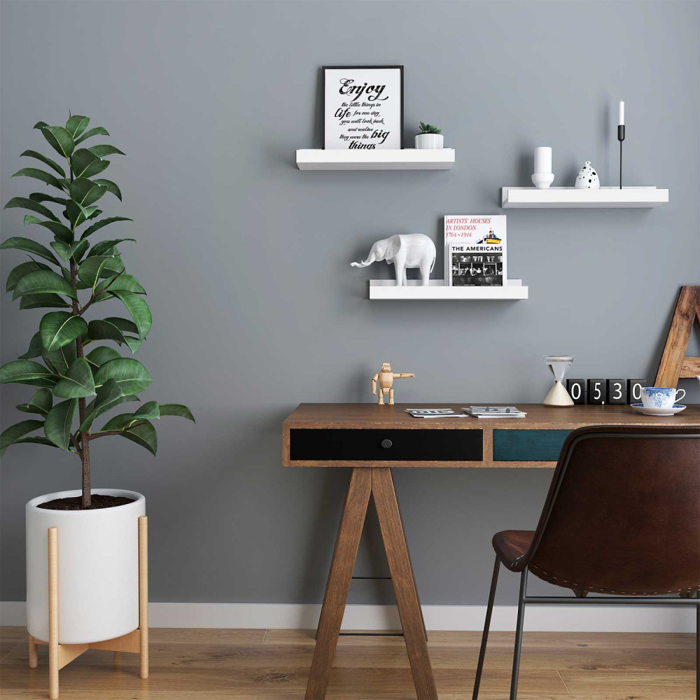 Produktbild för Wall Shelf White 38x10x5cm