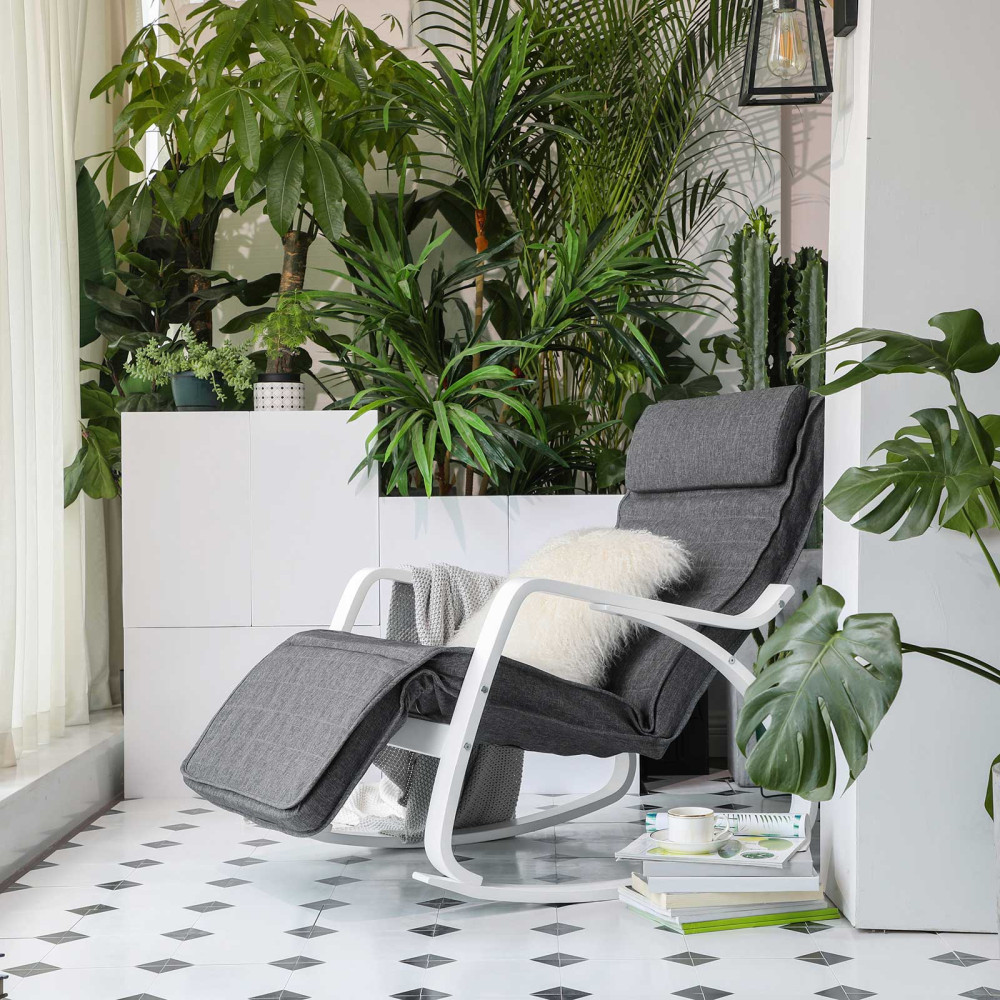 Produktbild för Bentwood Chair Grey, White Handrail 122x67x84cm