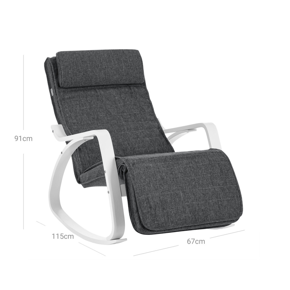 Produktbild för Bentwood Chair Grey, White Handrail 122x67x84cm