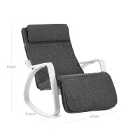 Produktbild för Bentwood Chair Grey, White Handrail 122x67x84cm