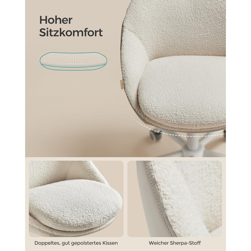 Produktbild för Office Chair Milky Coffee Color 56x60x83/93
