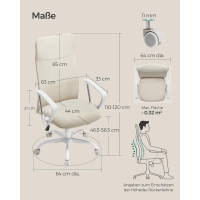 Produktbild för Office Chair Milky Coffee Color 58×59×(115-123)cm