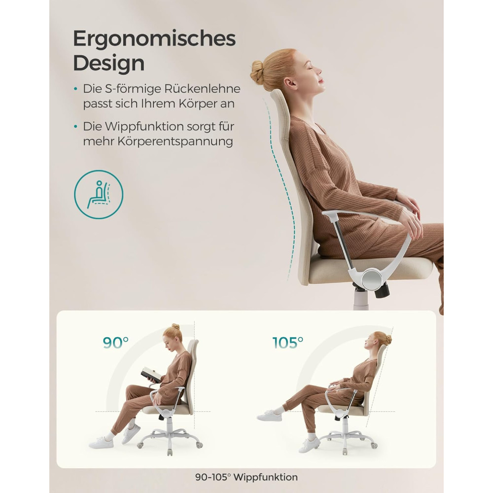 Produktbild för Office Chair Milky Coffee Color 58×59×(115-123)cm