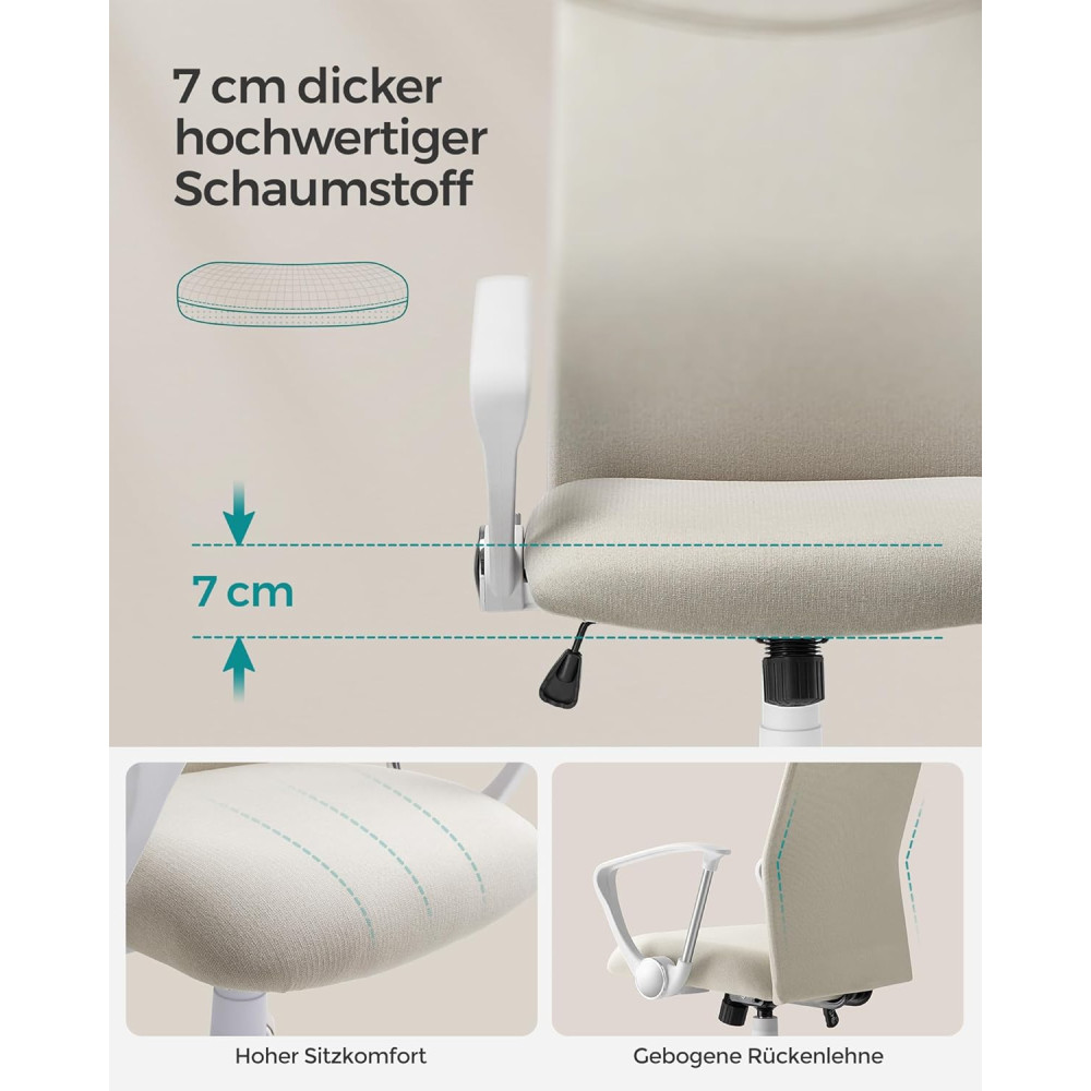 Produktbild för Office Chair Milky Coffee Color 58×59×(115-123)cm