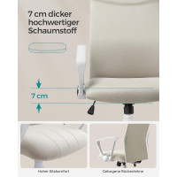 Produktbild för Office Chair Milky Coffee Color 58×59×(115-123)cm