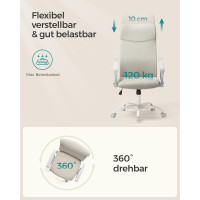 Produktbild för Office Chair Milky Coffee Color 58×59×(115-123)cm
