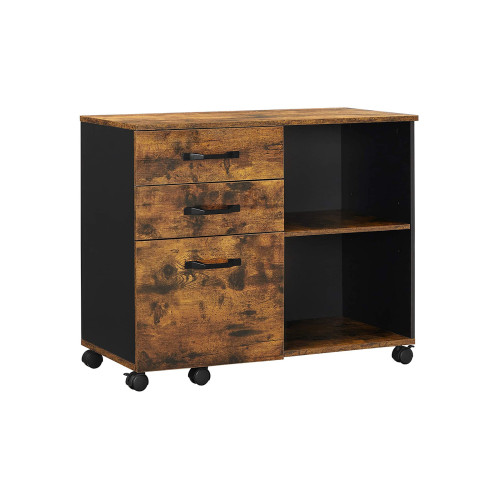 VASAGLE File Cabinet Black, Retro Color 80x40x66cm