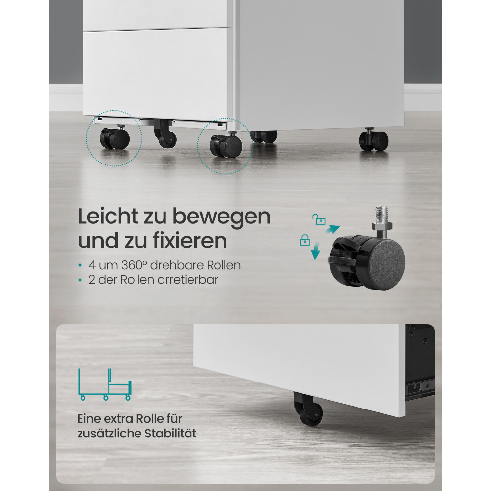 Produktbild för File Cabinet White 39x45x69cm