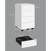Produktbild för File Cabinet White 39x45x69cm