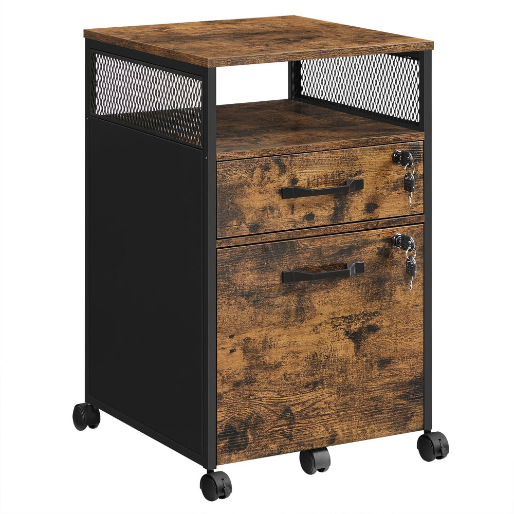 Produktbild för File Cabinet Rustic Brown, Black 1x1x1cm