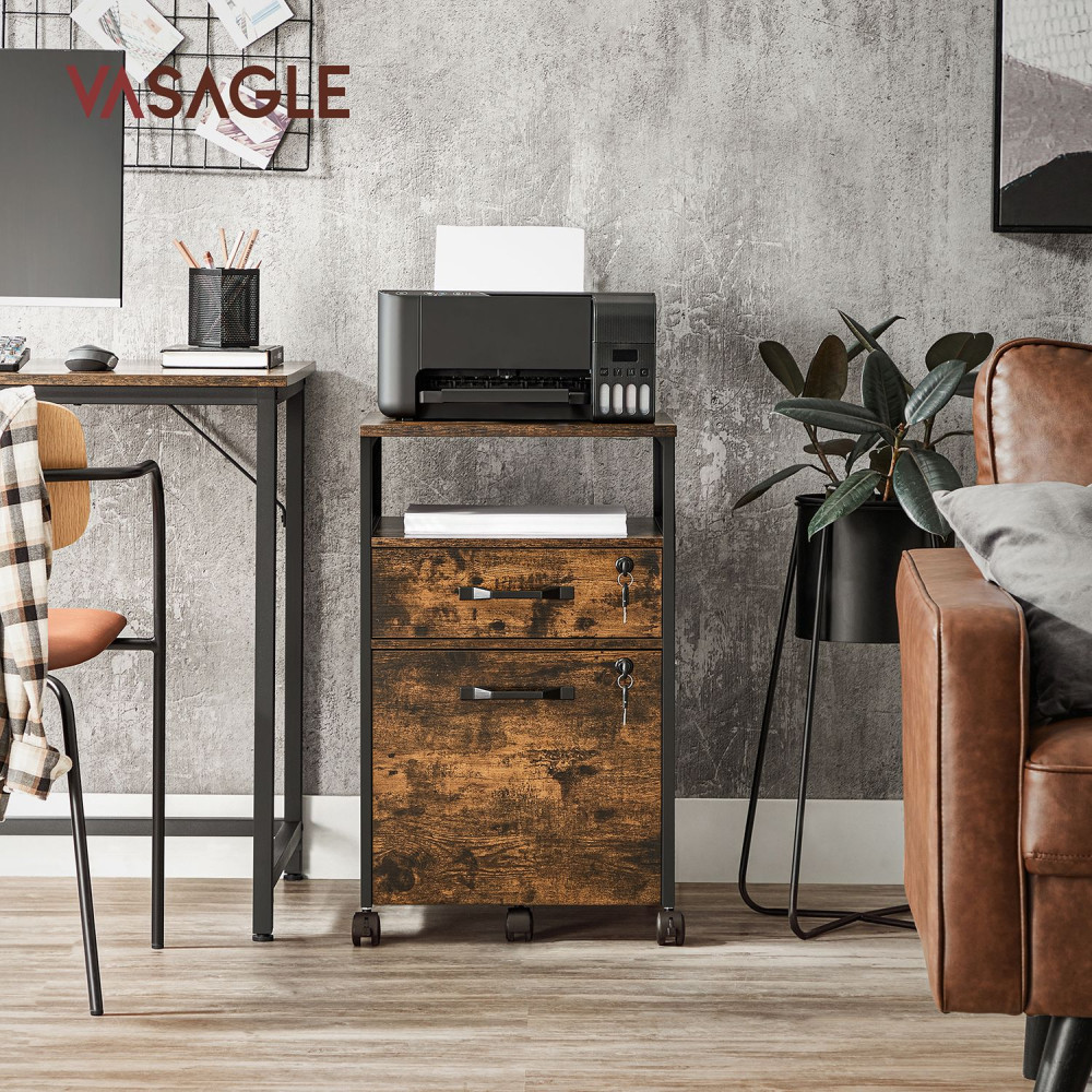Produktbild för File Cabinet Rustic Brown, Black 1x1x1cm