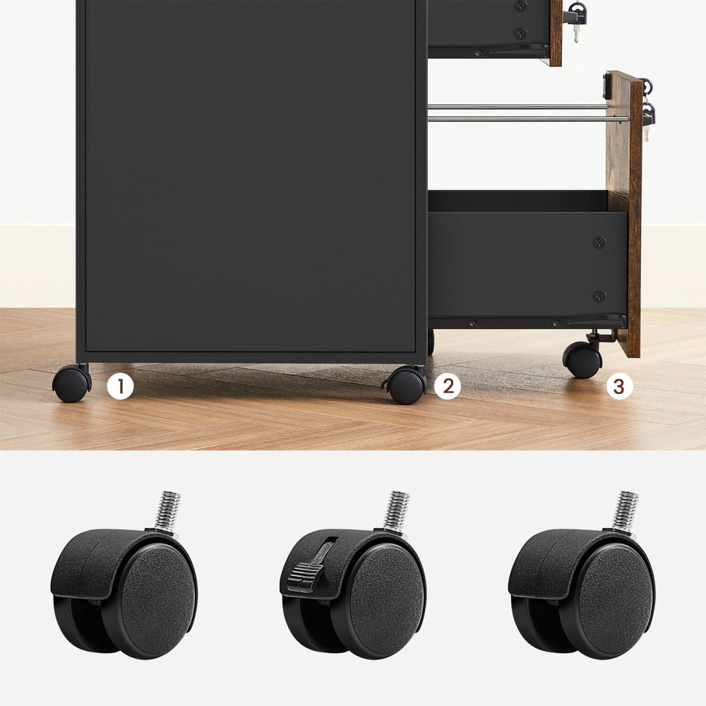 Produktbild för File Cabinet Rustic Brown, Black 1x1x1cm