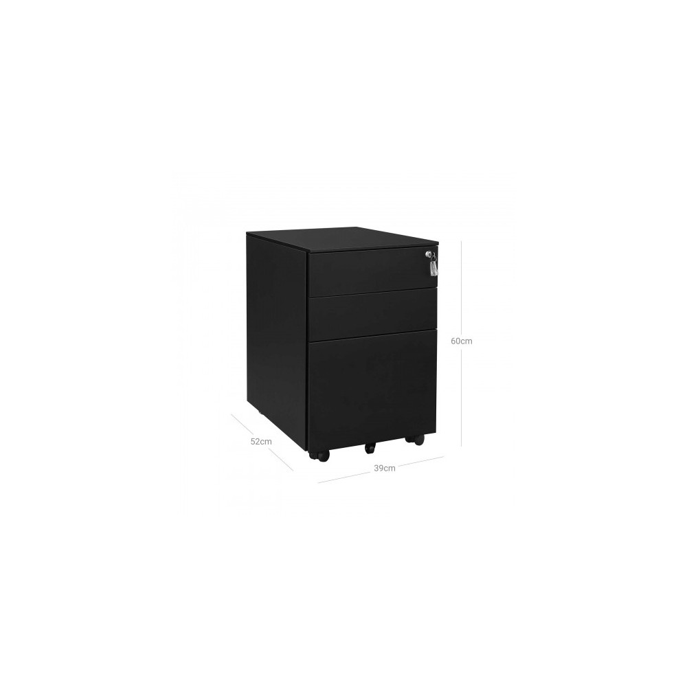 Produktbild för File Cabinet Black 39x52x60cm