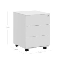 Produktbild för File Cabinet White 55x45x39cm