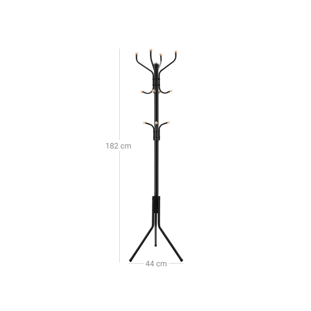 Produktbild för Coat Rack Black 49x49x182cm