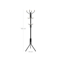 Produktbild för Coat Rack Black 49x49x182cm