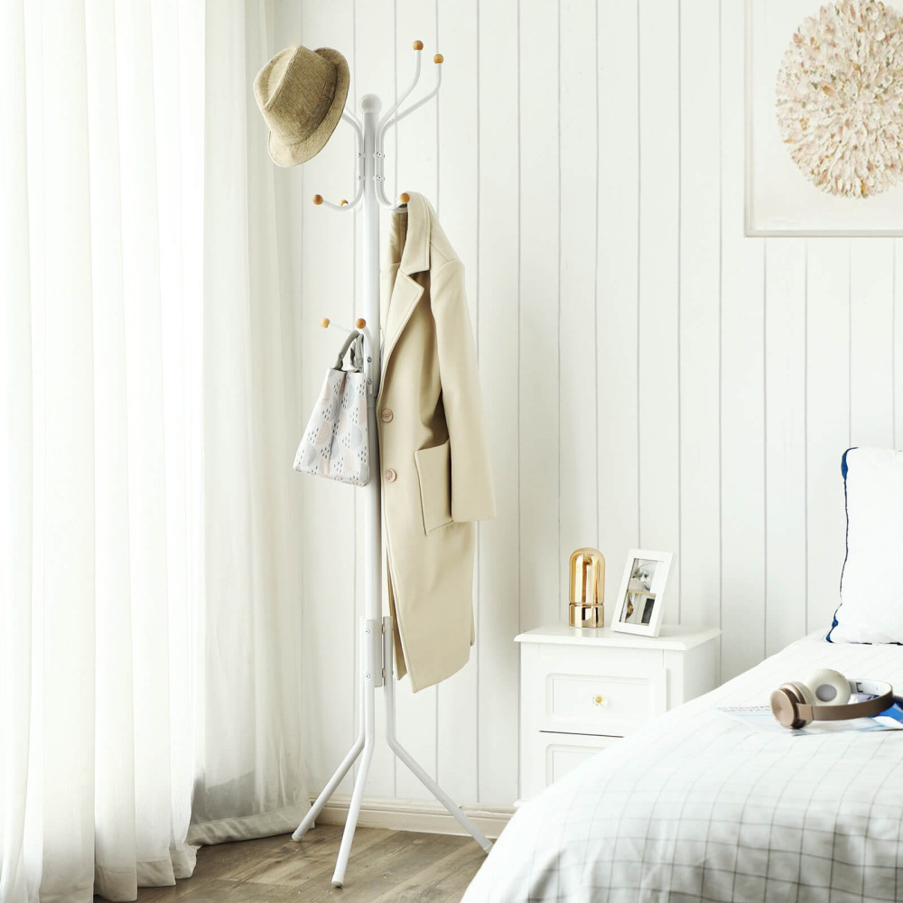 Produktbild för Coat Rack White 49x49x182cm