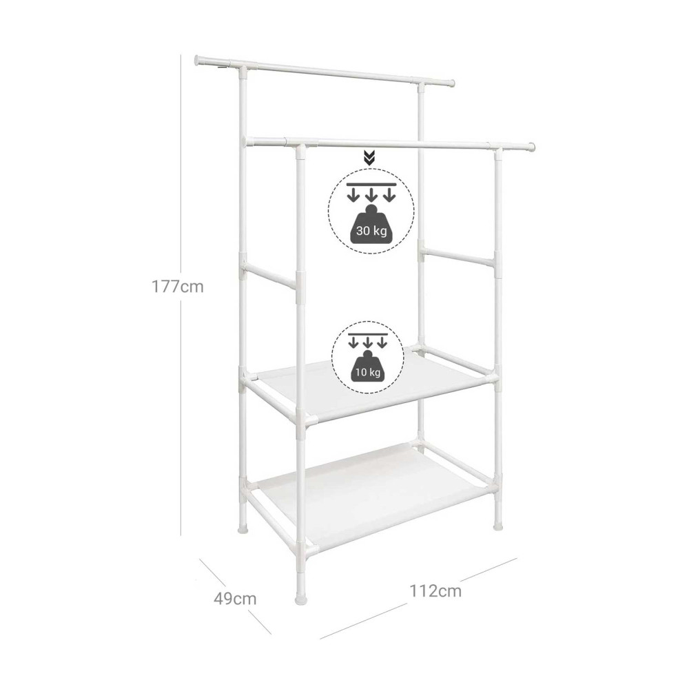 Produktbild för Clothes Rack White 117x47x176cm
