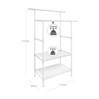 Produktbild för Clothes Rack White 117x47x176cm
